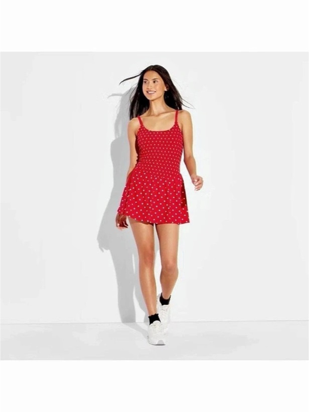JoyLab Red Polka Dot Women's Polka Dot Dress